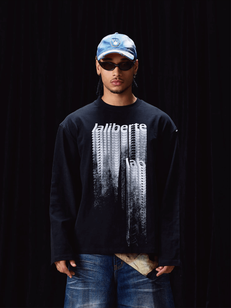 Labt Distressed Print Long Sleeve Tee