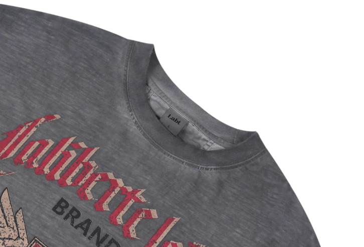 Labt Faded Dye Vintage Print Long Sleeve Tee