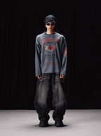 Labt Faded Dye Vintage Print Long Sleeve Tee