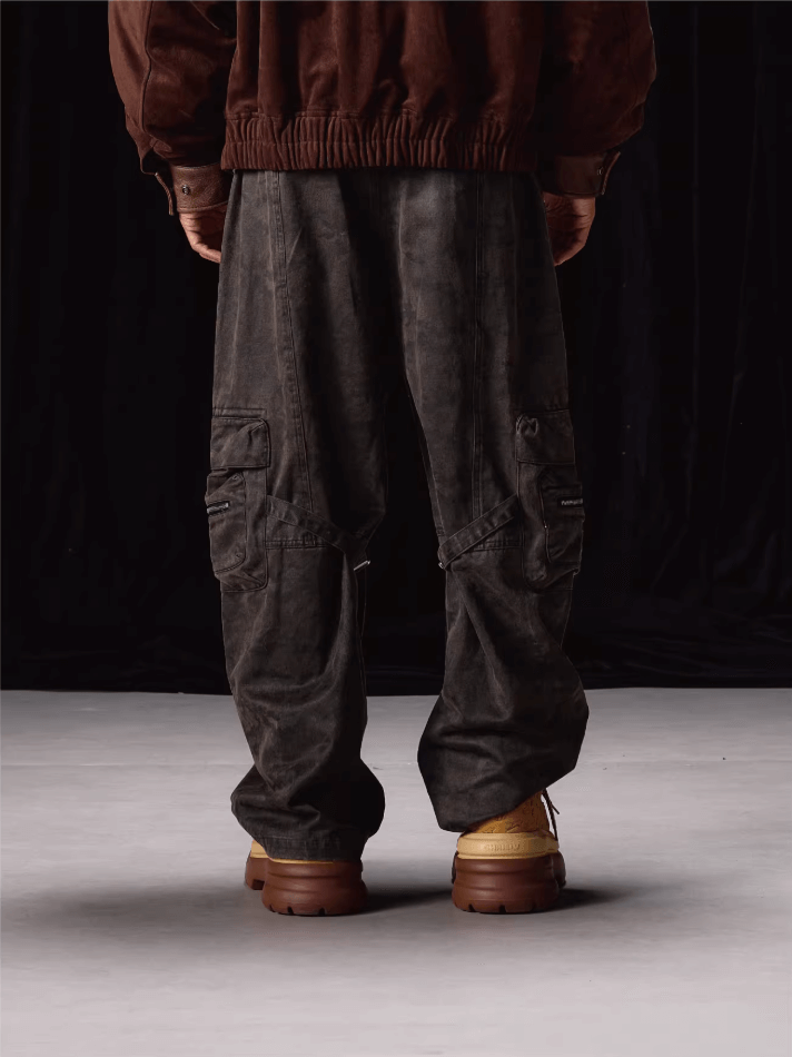 Labt Dark Camo Baggy Cargo Pants