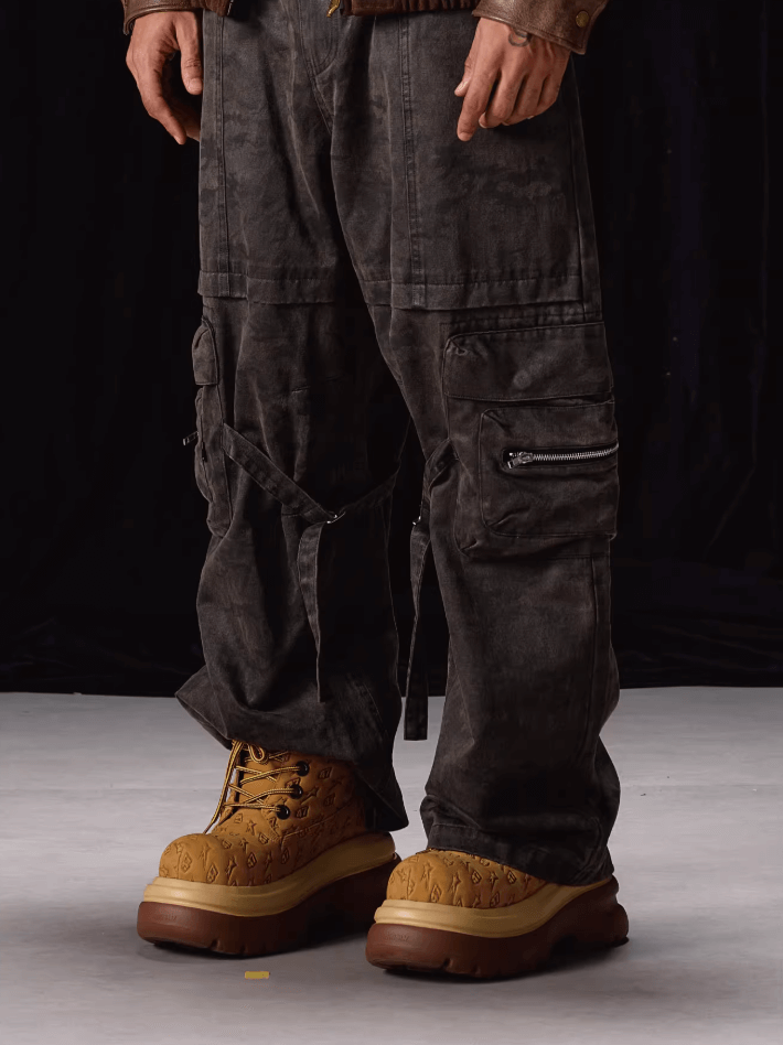 Labt Dark Camo Baggy Cargo Pants