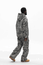 UNTILWERICH Washed Camouflage Hooded Jacket