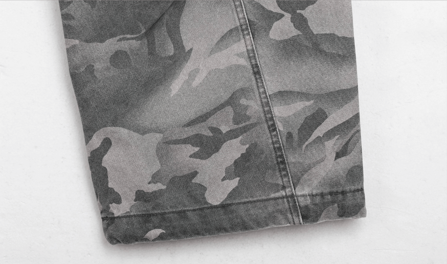 UNTILWERICH Washed Camouflage Work Cargo Pants
