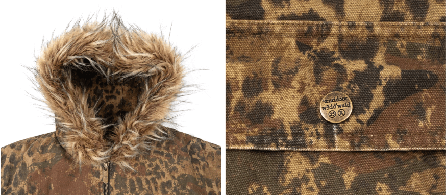 ANTIDOTE Washed Leopard Fur Hooded Work Jacket