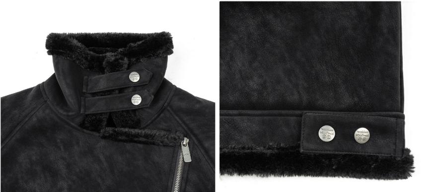 ANTIDOTE Faux Suede Double Rider Biker Jacket