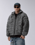 F2CE Ruched Hooded MA-1 Bomber Jacket