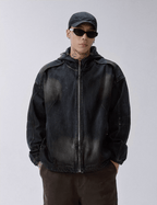 F2CE Reworked Patch Hooded Denim Jacket
