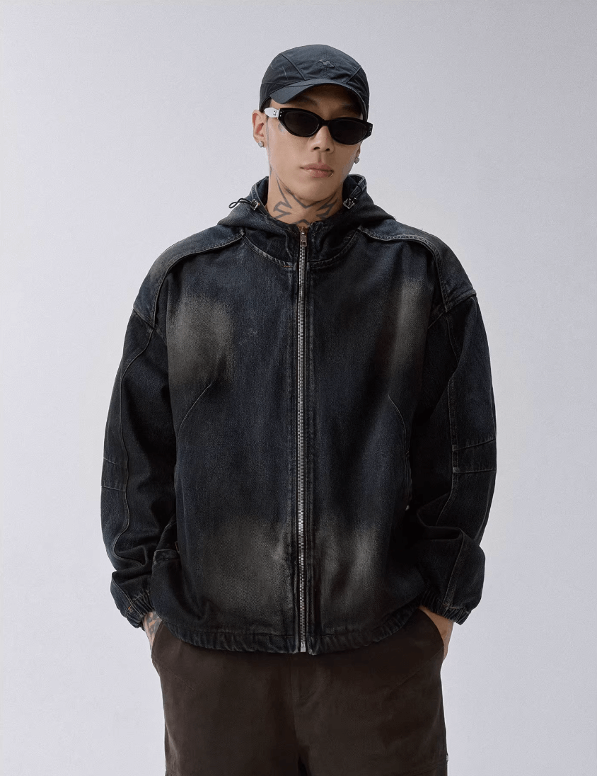 F2CE Reworked Patch Hooded Denim Jacket