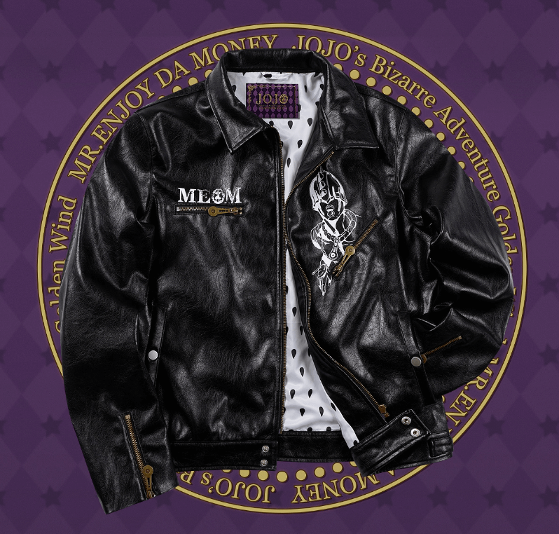 MEDM × JOJO PU Leather Biker Jacket
