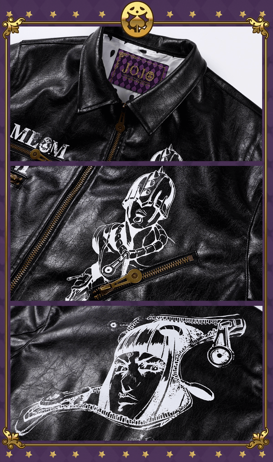 MEDM × JOJO PU Leather Biker Jacket