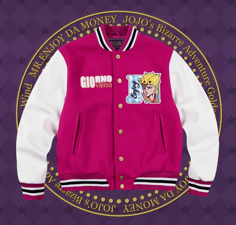 MEDM × JOJO Embroidered Patch Varsity Jacket