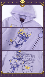 MEDM × JOJO Washed Graphic Print Zip Up Hoodie