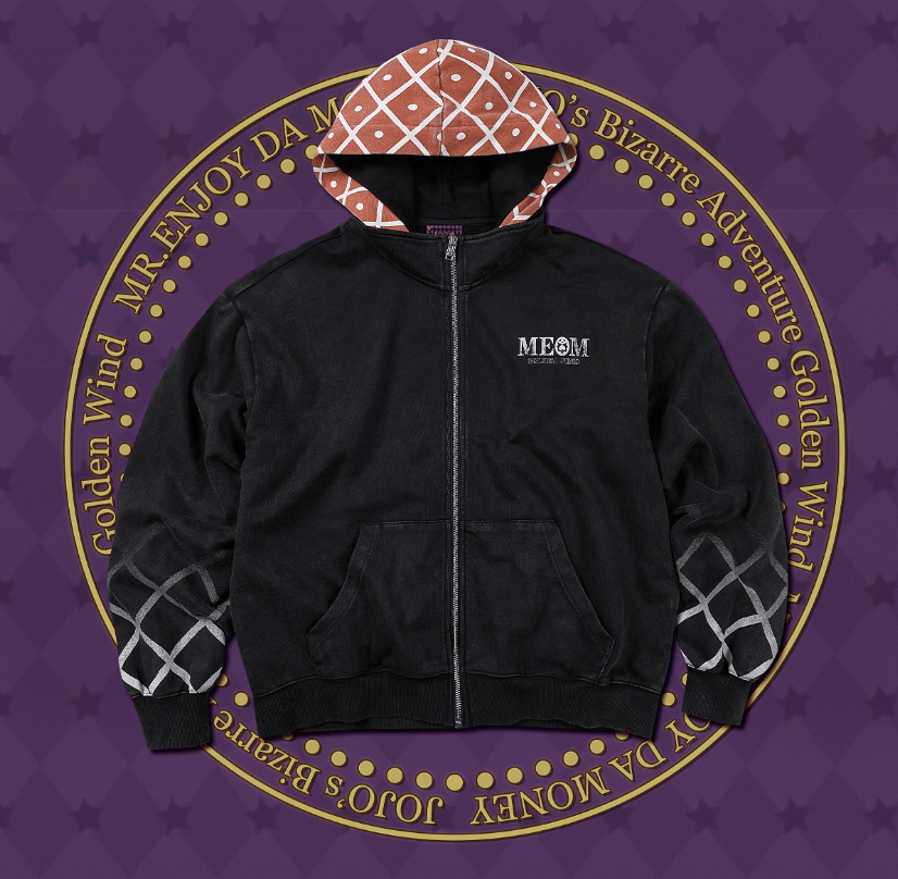 MEDM × JOJO Plaid Hooded Washed Zip Up Hoodie