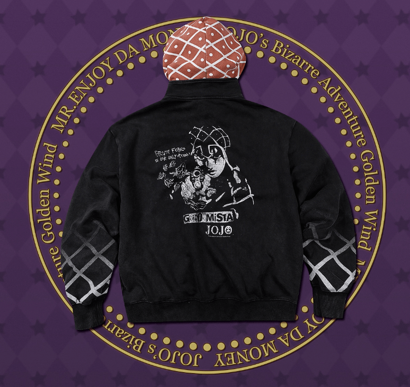 MEDM × JOJO Plaid Hooded Washed Zip Up Hoodie