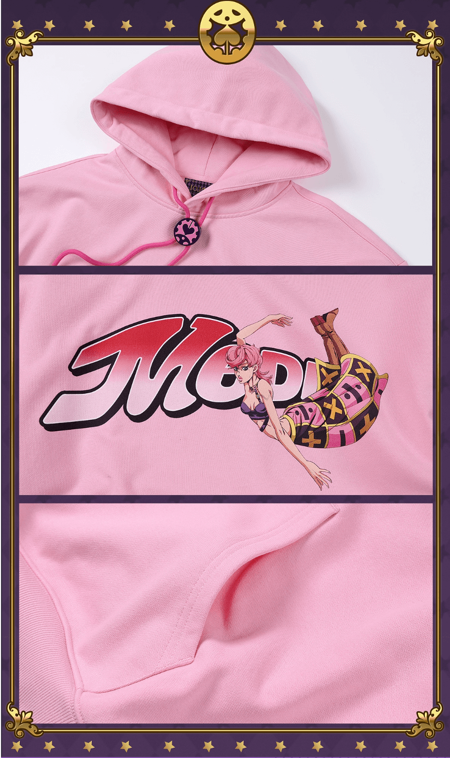 MEDM × JOJO Accent Drawstring Print Hoodie