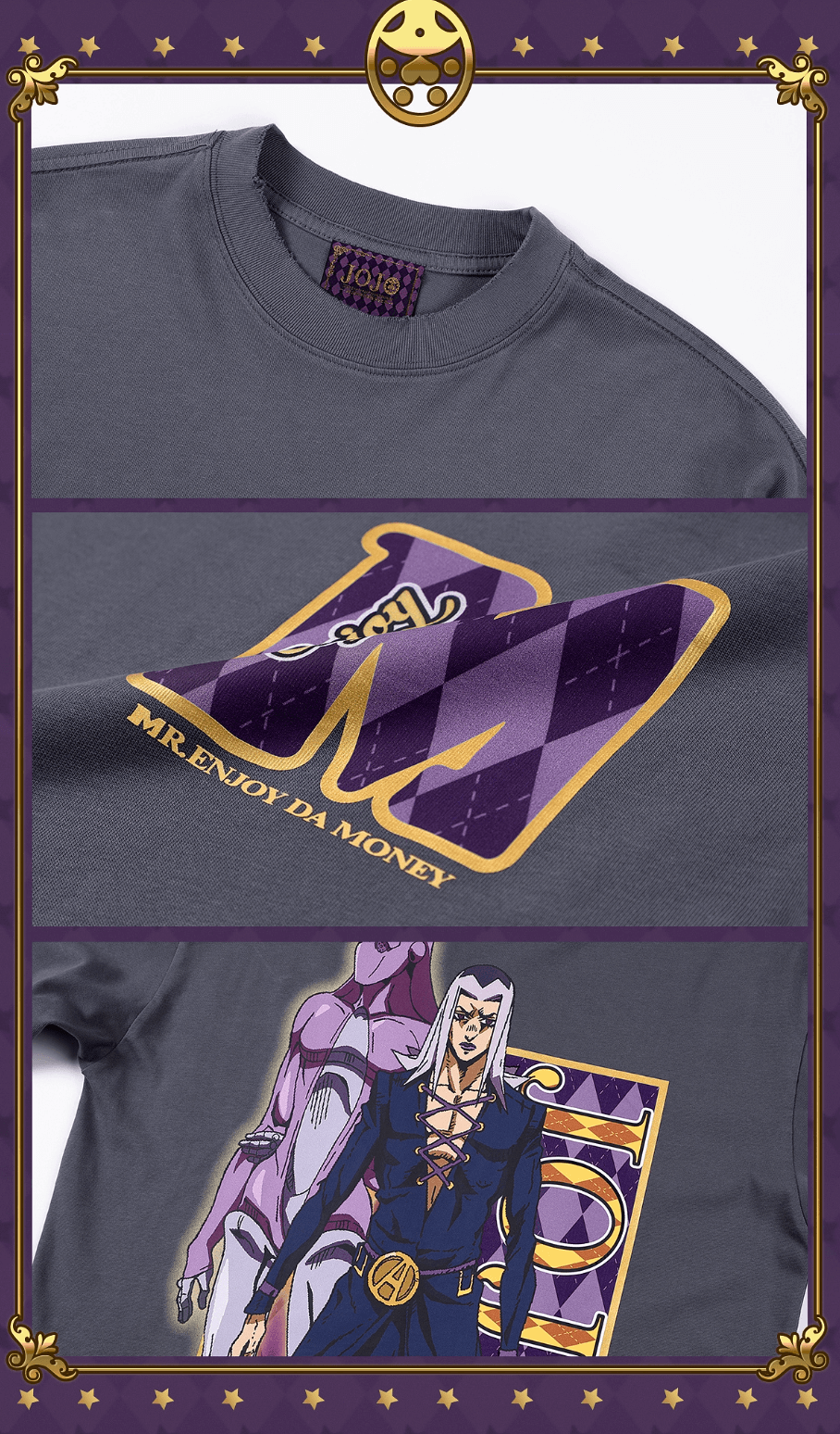 MEDM × JOJO Washed Distressed Character Print Long Sleeve Tee