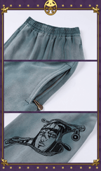 MEDM × JOJO Embroidered Print Washed Sweatpants