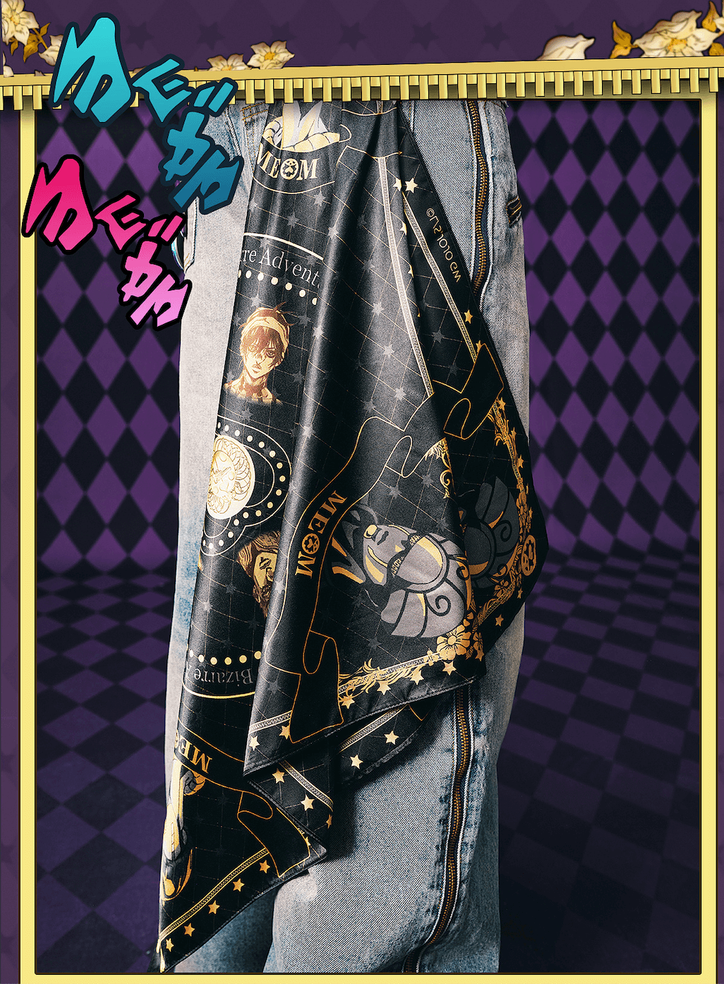 MEDM × JOJO Character Print Scarf