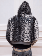 KARMANISTIC Leopard Fur Hooded Jacket