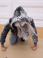 KARMANISTIC Leopard Fur Hooded Jacket