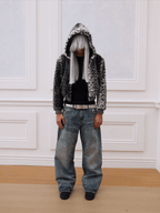 KARMANISTIC Leopard Fur Hooded Jacket