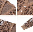 S45 Pearl Studded Leopard Knit Cardigan