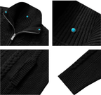 S45 Turquoise Studded Twisted Knit Zip Up Cardigan