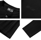 S45 Waffle Henley Neck Long Sleeve Tee