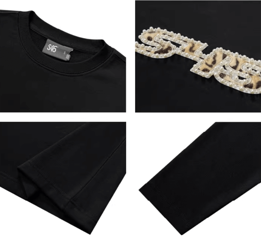 S45 Leopard Patch Pearl Logo Long Sleeve Tee
