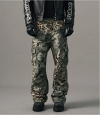S45 Leopard Camouflage Print Cargo Pants