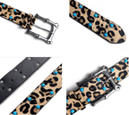 S45 Leopard Turquoise Bone Buckle Belt