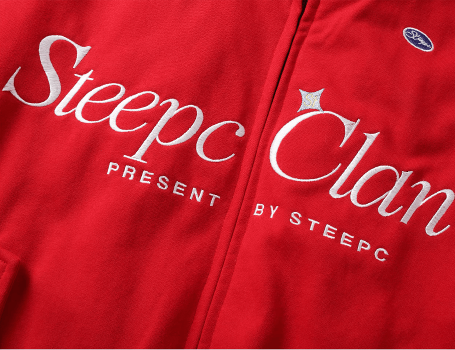 STEEPC Plaid Lined Red Hooded Jacket