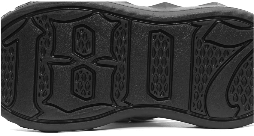 1807 INF-008 Gothic Lace Up Canvas All Black Chunky Sneakers