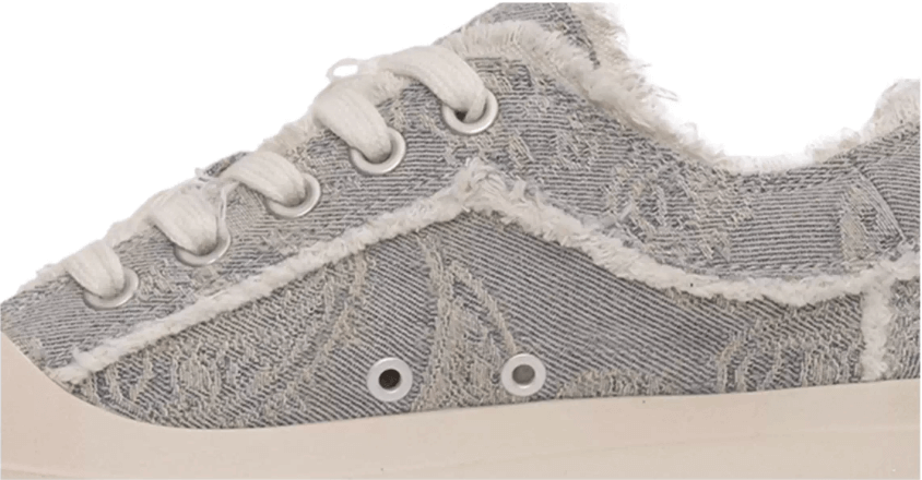 1807 INF-008 Gothic Lace Up Canvas Paisley Chunky Sneakers