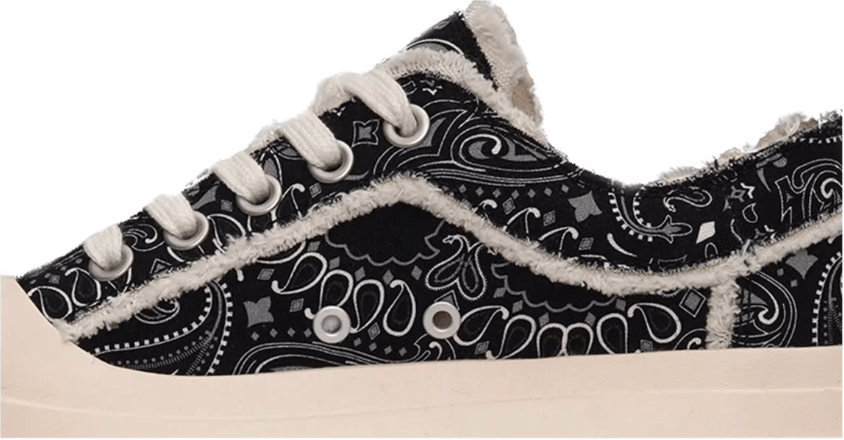 1807 INF-008 Gothic Lace Up Canvas Paisley Chunky Sneakers