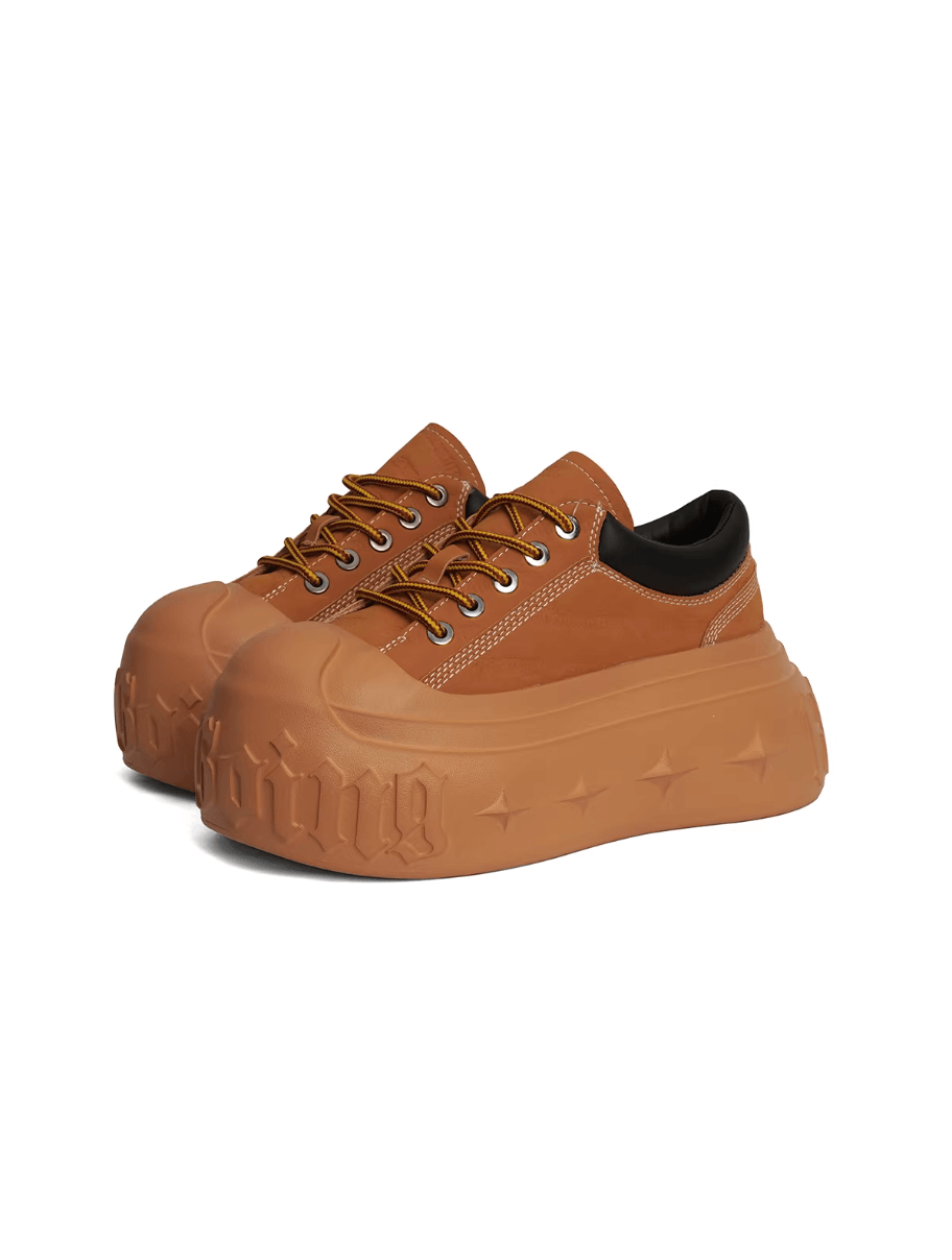 1807 INF-008 Gothic Lace Up Nubuck Leather Chunky Sneakers
