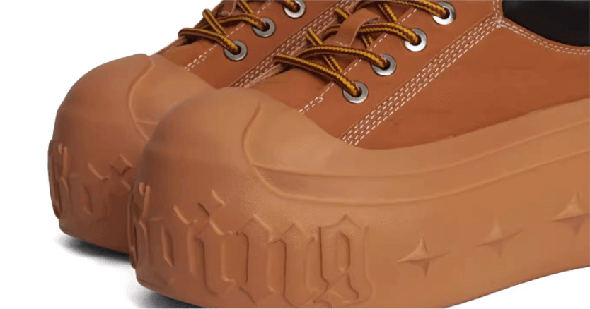 1807 INF-008 Gothic Lace Up Nubuck Leather Chunky Sneakers