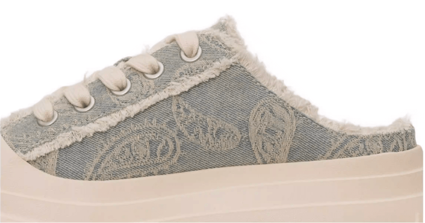 1807 INF-008 Gothic Lace Up Canvas Paisley Chunky Half Sneakers