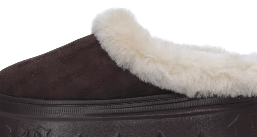 1807 INF-010 Gothic Brown Shearling Chunky Platform Clogs