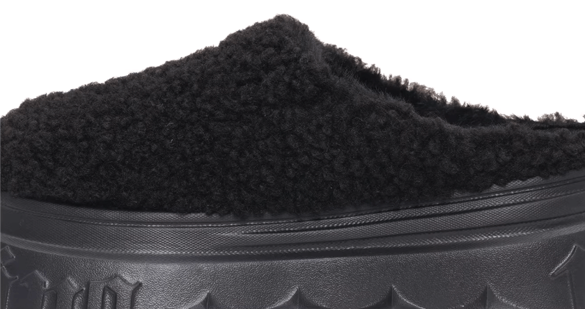 1807 INF-010 Gothic Black Teddy Chunky Platform Clogs