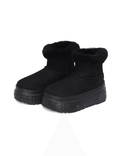 1807 INF-010 Gothic Black Chunky Platform Shearling Boots