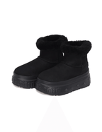 1807 INF-010 Gothic Black Chunky Platform Shearling Boots