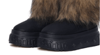 1807 INF-010 Gothic Chunky Platform Faux Fur Trim Shearling Boots