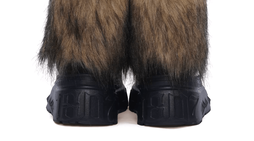 1807 INF-010 Gothic Chunky Platform Faux Fur Trim Shearling Boots