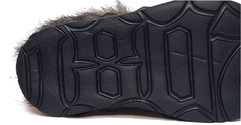 1807 INF-010 Gothic Chunky Platform Faux Fur Trim Shearling Boots
