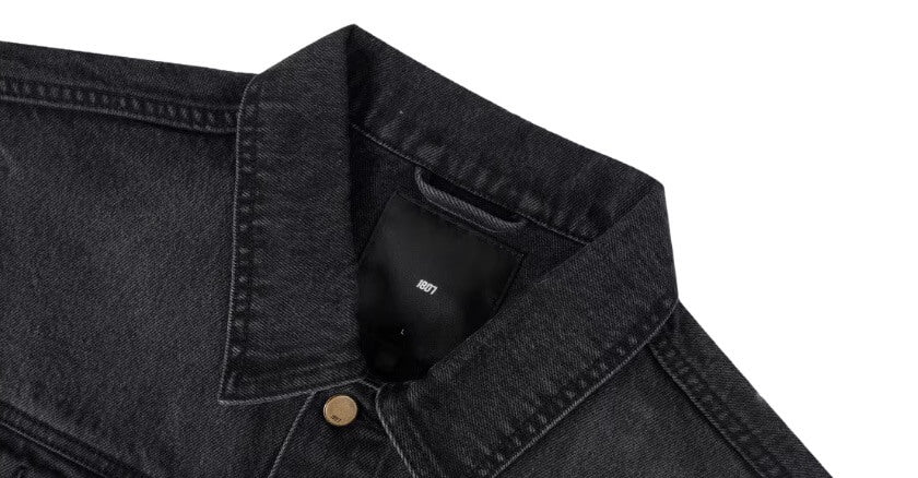 1807 Cat Whiskers Washed Black Denim Jacket