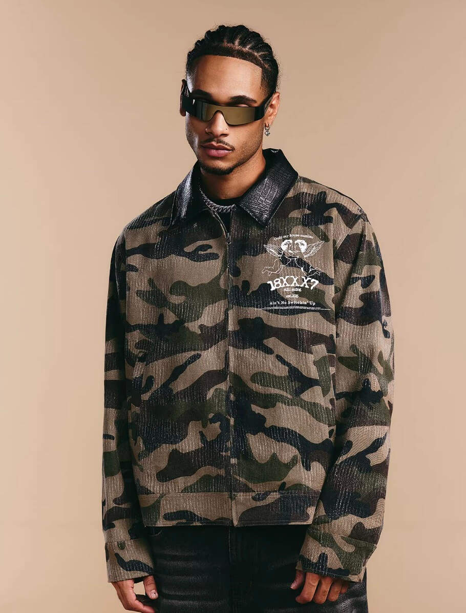 1807 18X7 Camouflage Print Detroit Jacket