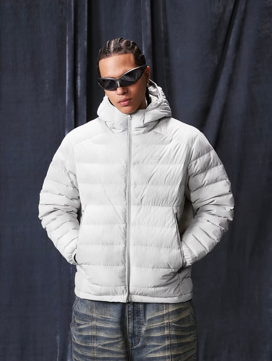 1807 Washed Fade Nylon Lightweight Down Jacket