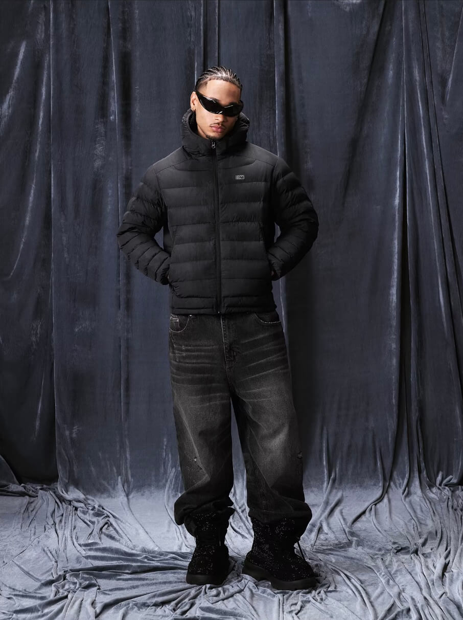 1807 Washed Fade Nylon Lightweight Down Jacket