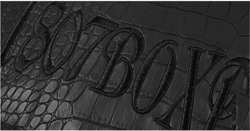 1807 Crocodile Embossed PU Leather Down Jacket